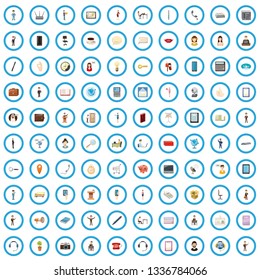 100 finance department icons set in cartoon style for any design vector illustration