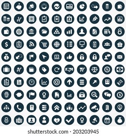 100 finance icons set