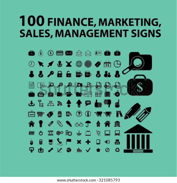 100\
finance, marketing, sales, management icons,\
signs
