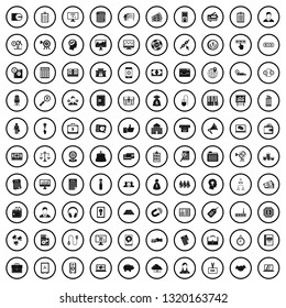 100 financial backing icons set in simple style for any design vector illustration