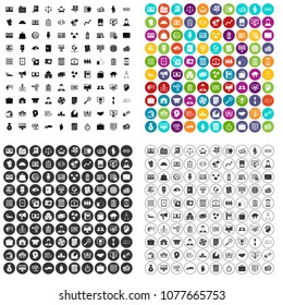 100 financial resources icons set vector in 4 variant for any web design isolated on white