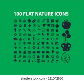 100 flat nature icons