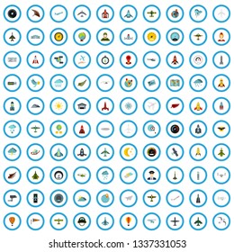 100 flight icons set in flat style for any design vector illustration