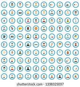 100 folk icons set in flat style for any design vector illustration