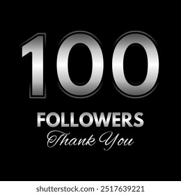  Plantilla de texto "100 followers" para dar las gracias después de lograr el hito en los sitios de redes sociales.