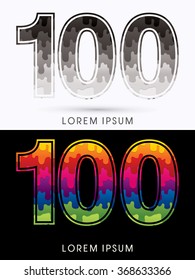 100 Font , Colors and black melt graphic vector