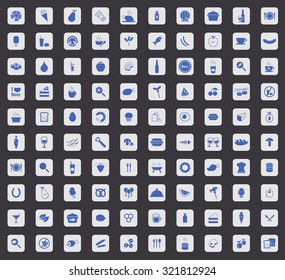 100 Food icons set
