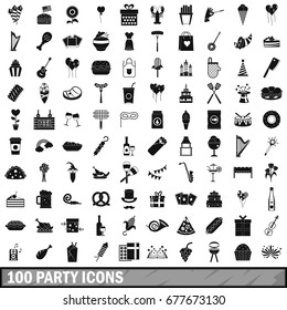 100 food icons set. Simple illustration of 100 food vector icons isolated on white background