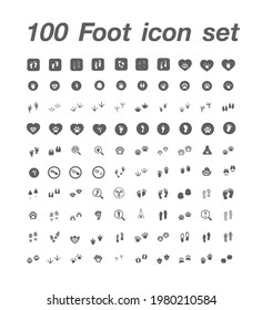 100 Foot icon set vector