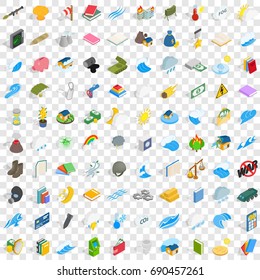 100 force icons set in isometric 3d style for any design vector illustration