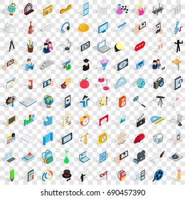 100 frame icons set in isometric 3d style for any design vector illustration