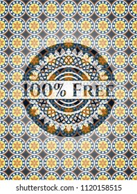 100% Free arabesque style badge. arabic decoration.