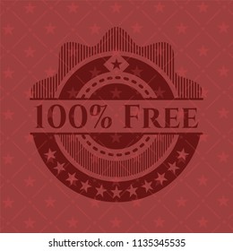 100% Free badge with red background