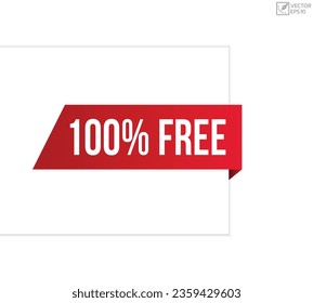 100% free banner design. 100% free icon. Flat style vector illustration.