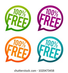 100% Free Buttons. Circle Eps10 Vector.