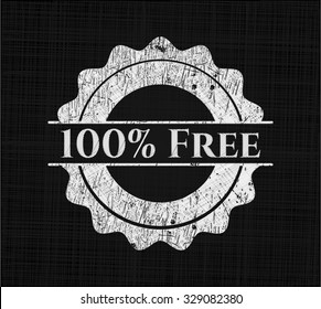 100% Free chalk emblem written on a blackboard