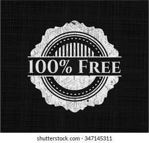 100% Free chalk emblem written on a blackboard