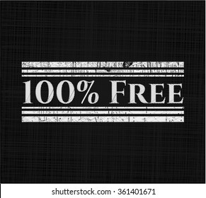 100% Free chalkboard emblem written on a blackboard