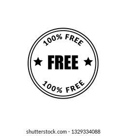 100% FREE label. free - button,sticker,emblem