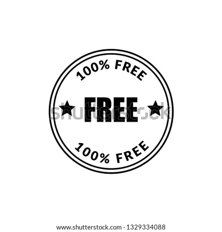 100% FREE label. free - button,sticker,emblem