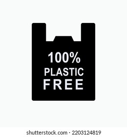 Icono De Plástico 100% Libre. Símbolo no contaminante - vector.