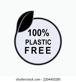 100% Free Plastic Icon. Not Pollutant Symbol - Vector. 