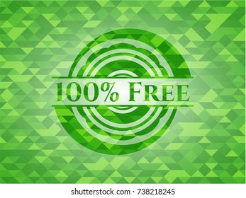 100% Free realistic green mosaic emblem