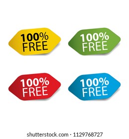 100% free Realistic,Sticker and Tag set-vector illustration