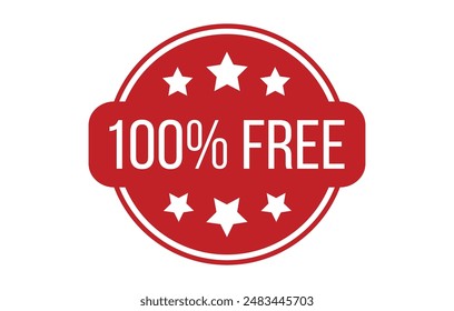 100% Free Rubber Stamp Seal Vector illustration isolated on white background