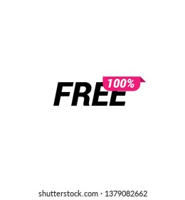 100% free sign banner - speech bubble,label,sticker