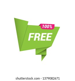 100% free sign banner - speech bubble,label,sticker