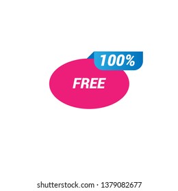 100% free sign banner - speech bubble,label,sticker