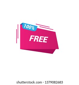 100% free sign banner - speech bubble,label,sticker