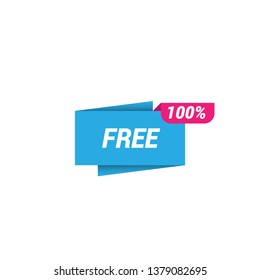 100% free sign banner - speech bubble,label,sticker