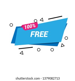 100% free sign banner - speech bubble,label,sticker