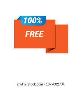 100% free sign banner - speech bubble,label,sticker