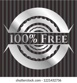 100% Free silvery badge or emblem