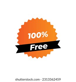 100% free tag sticker vector icon. for business, advertising, marketing, buy and sell. vector illustration 