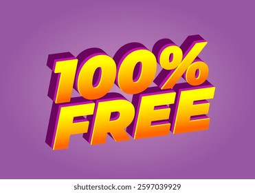 100% free. Text effect design in bold font for promotion ads