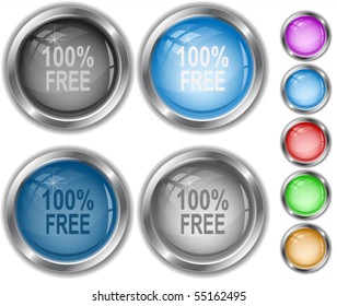100% livre. Botões vetoriais da Internet.