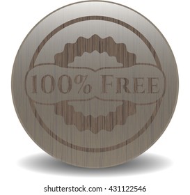 100% Free wooden emblem. Retro
