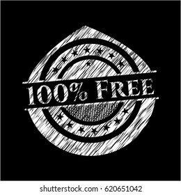 100% Free written with chalkboard texture