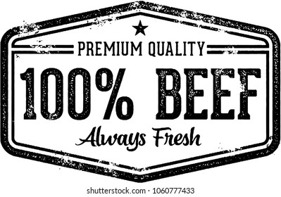 100% Fresh Beef Vintage Butcher Stamp