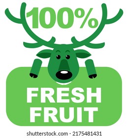 100% fresh food everyday graphic label or sticker vector illustration isolated on white background, design vector illustration. Suitable for product label