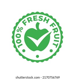 100% Fresh Fruit Guarantee Logo Concept. Fruit Logo Vector