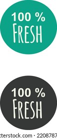 100% Fresh Stamp or icon Vector Design with Monochromatic and Colored Versions