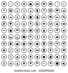 100 fruit icons set in simple style for any design vector illustration