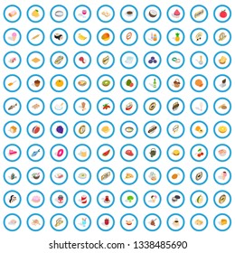 100 fruits icons set in isometric 3d style for any design vector illustration