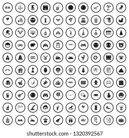 100 funny icons set in simple style for any design vector illustration