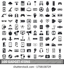 100 gadget icons set in simple style for any design vector illustration